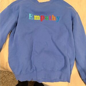 Blue Sweatshirt with Multicolor Embroidery